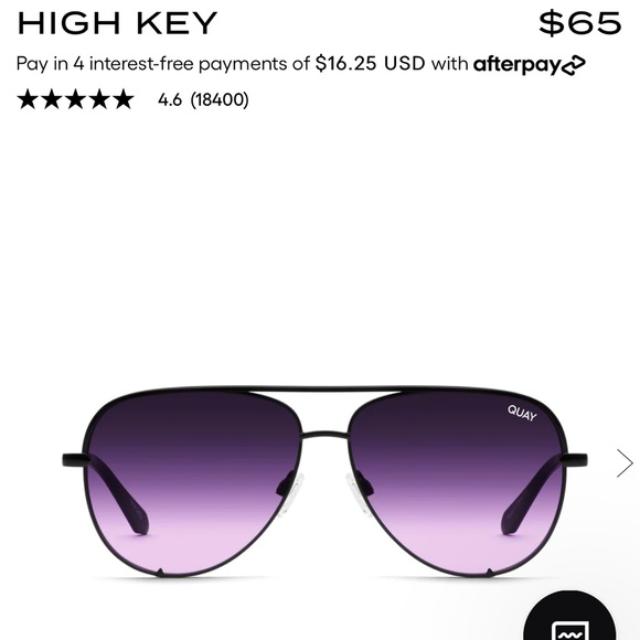 Quay Australia High Key Sunglasses - Black and Purple - Picture 1 of 7